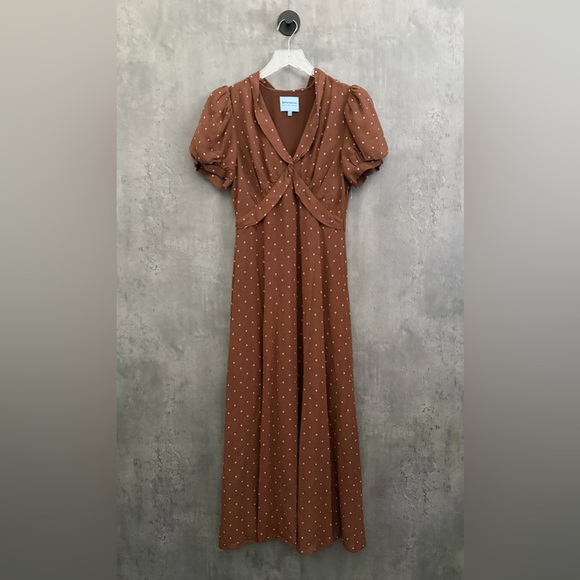 Reformation x Devon Lee Carlson Michelle Puff Sleeve Dress B2581 - Picture 7 of 9